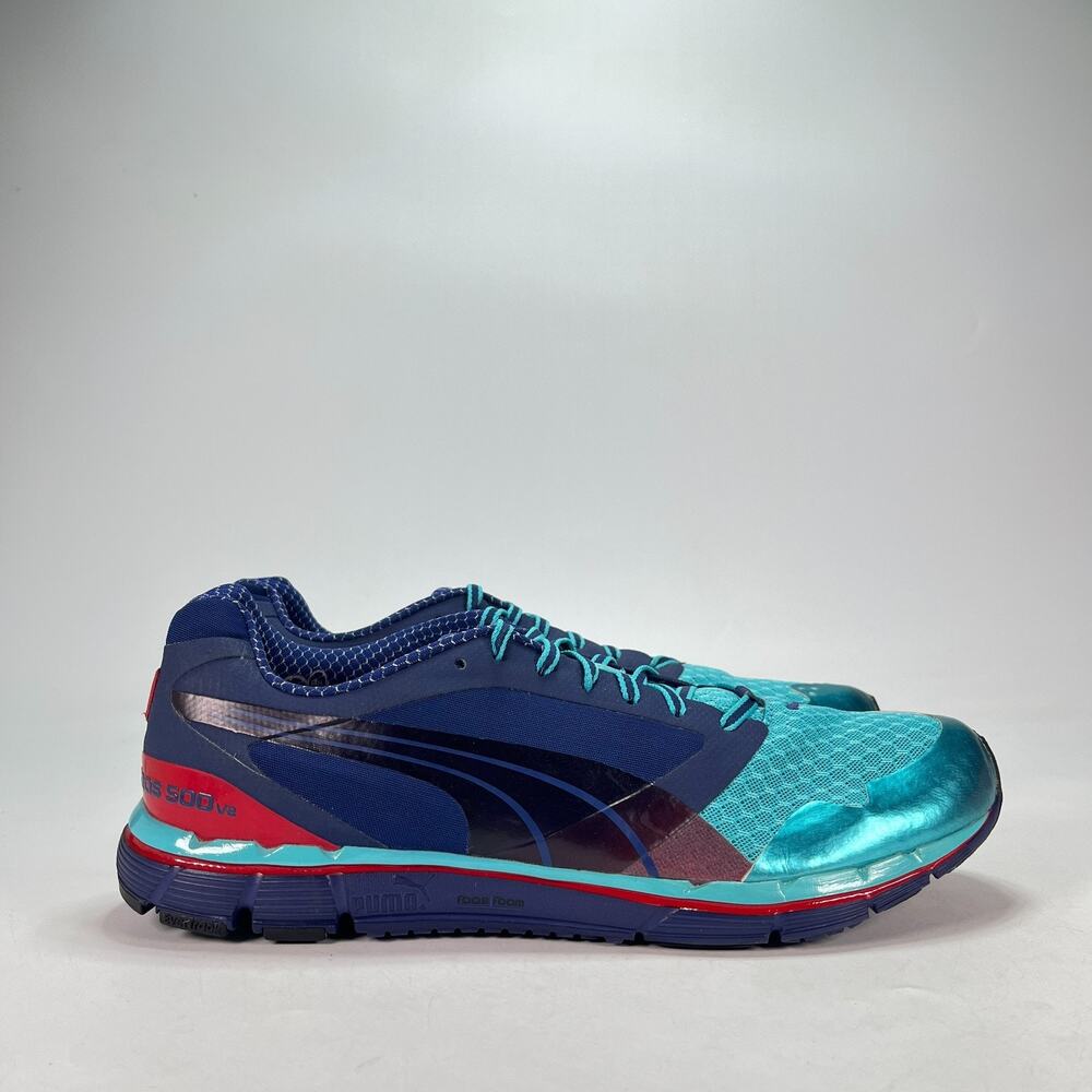 Puma Faas 500 S v2 Navy Electric Teal Blue Running Shoes 186488-01 Men's Size 13